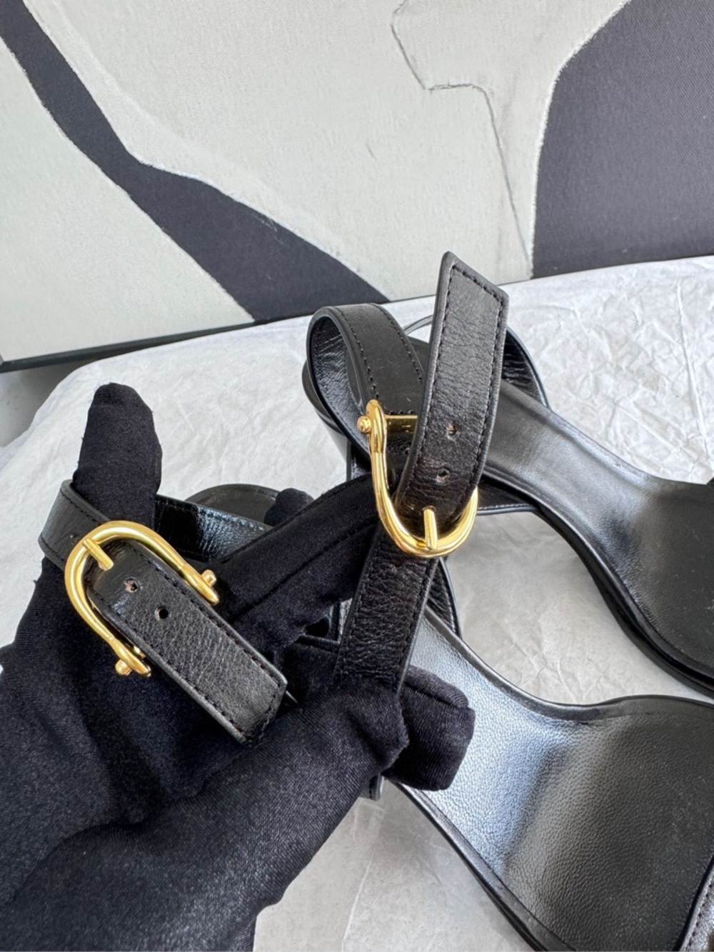 Celine | Gold Buckle Block Heels Size 7 | Excellent Condition | EU37 （US7） - Picture 4 of 9